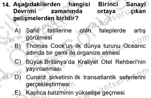 Turizm Bilgi Teknolojileri Dersi 2023 - 2024 Yılı (Final) Dönem Sonu Sınav Soruları 14. Soru