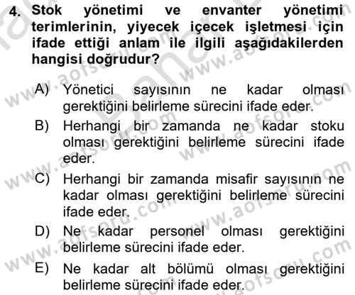 Turizm Bilgi Teknolojileri Dersi 2023 - 2024 Yılı (Final) Dönem Sonu Sınav Soruları 4. Soru