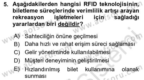 Turizm Bilgi Teknolojileri Dersi 2023 - 2024 Yılı (Final) Dönem Sonu Sınav Soruları 5. Soru