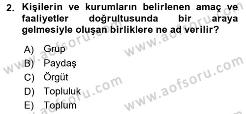 Sürdürülebilir Turizm Dersi 2021 - 2022 Yılı (Vize) Ara Sınav Soruları 2. Soru