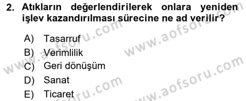 Sürdürülebilir Turizm Dersi 2023 - 2024 Yılı (Vize) Ara Sınavı 2. Soru