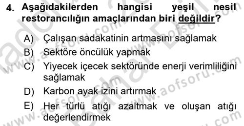 Sürdürülebilir Turizm Dersi 2024 - 2025 Yılı (Final) Dönem Sonu Sınav Soruları 4. Soru