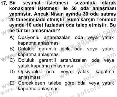 Tur Planlaması ve Yönetimi Dersi 2012 - 2013 Yılı (Vize) Ara Sınav Soruları 17. Soru
