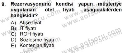 Tur Planlaması ve Yönetimi Dersi 2012 - 2013 Yılı (Final) Dönem Sonu Sınav Soruları 9. Soru