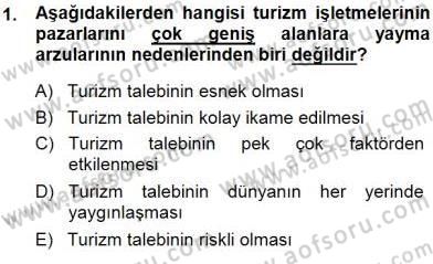 Tur Planlaması ve Yönetimi Dersi 2014 - 2015 Yılı (Vize) Ara Sınav Soruları 1. Soru