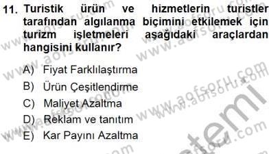 Tur Planlaması ve Yönetimi Dersi 2014 - 2015 Yılı (Vize) Ara Sınav Soruları 11. Soru
