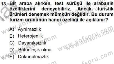 Tur Planlaması ve Yönetimi Dersi 2014 - 2015 Yılı (Vize) Ara Sınav Soruları 13. Soru