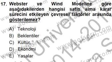 Tur Planlaması ve Yönetimi Dersi 2014 - 2015 Yılı (Vize) Ara Sınav Soruları 17. Soru