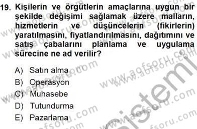 Tur Planlaması ve Yönetimi Dersi 2014 - 2015 Yılı (Final) Dönem Sonu Sınav Soruları 19. Soru