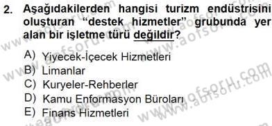 Tur Planlaması ve Yönetimi Dersi 2014 - 2015 Yılı (Final) Dönem Sonu Sınav Soruları 2. Soru