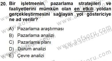 Tur Planlaması ve Yönetimi Dersi 2014 - 2015 Yılı (Final) Dönem Sonu Sınav Soruları 20. Soru