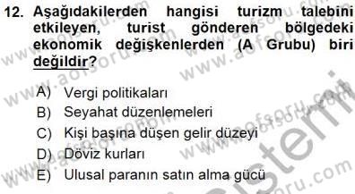 Tur Planlaması ve Yönetimi Dersi 2015 - 2016 Yılı (Vize) Ara Sınav Soruları 12. Soru