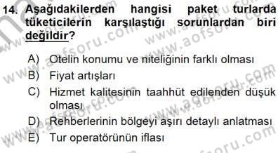 Tur Planlaması ve Yönetimi Dersi 2015 - 2016 Yılı (Vize) Ara Sınav Soruları 14. Soru