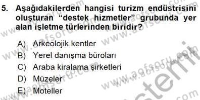 Tur Planlaması ve Yönetimi Dersi 2015 - 2016 Yılı (Vize) Ara Sınav Soruları 5. Soru
