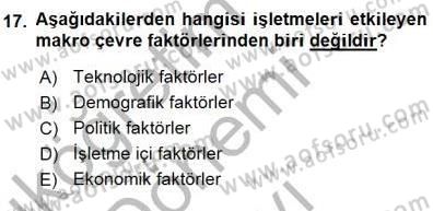 Tur Planlaması ve Yönetimi Dersi 2015 - 2016 Yılı (Final) Dönem Sonu Sınav Soruları 17. Soru