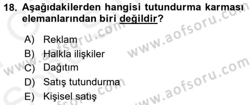 Tur Planlaması ve Yönetimi Dersi 2016 - 2017 Yılı (Final) Dönem Sonu Sınav Soruları 18. Soru