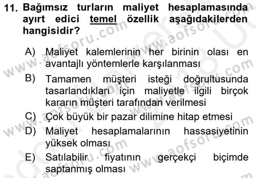 Tur Planlaması ve Yönetimi Dersi 2017 - 2018 Yılı 3 Ders Sınav Soruları 11. Soru