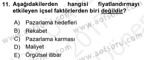 Tur Planlaması ve Yönetimi Dersi 2017 - 2018 Yılı (Final) Dönem Sonu Sınav Soruları 11. Soru