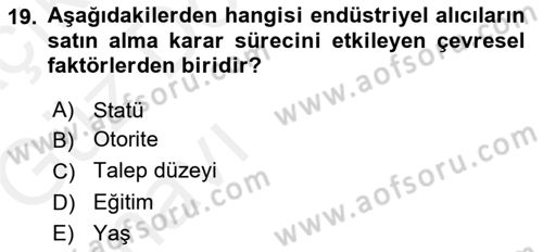 Tur Planlaması ve Yönetimi Dersi 2018 - 2019 Yılı (Vize) Ara Sınav Soruları 19. Soru