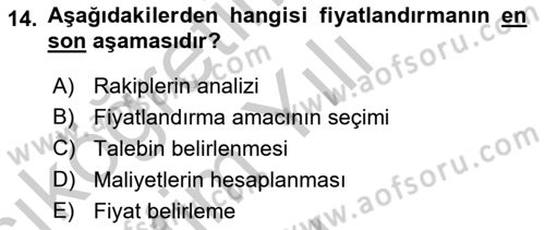 Tur Planlaması ve Yönetimi Dersi 2018 - 2019 Yılı Yaz Okulu Sınav Soruları 14. Soru