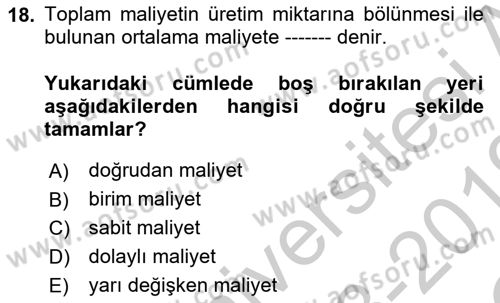 Tur Planlaması ve Yönetimi Dersi 2018 - 2019 Yılı Yaz Okulu Sınav Soruları 18. Soru