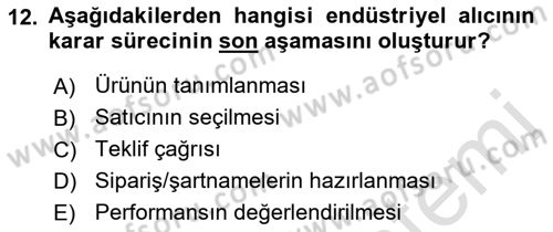 Tur Planlaması ve Yönetimi Dersi 2019 - 2020 Yılı (Vize) Ara Sınav Soruları 12. Soru