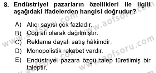 Tur Planlaması ve Yönetimi Dersi 2020 - 2021 Yılı Yaz Okulu Sınav Soruları 8. Soru