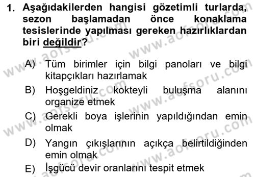 Tur Planlaması ve Yönetimi Dersi 2021 - 2022 Yılı (Vize) Ara Sınav Soruları 1. Soru