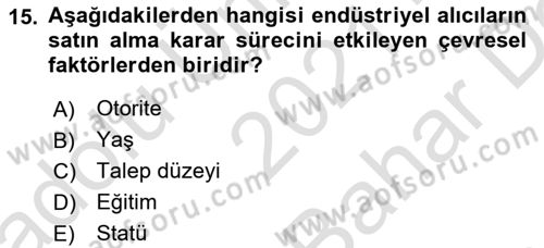 Tur Planlaması ve Yönetimi Dersi 2021 - 2022 Yılı (Vize) Ara Sınav Soruları 15. Soru