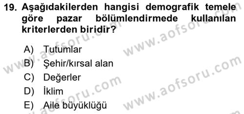 Tur Planlaması ve Yönetimi Dersi 2022 - 2023 Yılı Yaz Okulu Sınav Soruları 19. Soru