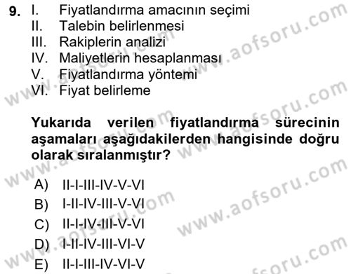 Tur Planlaması ve Yönetimi Dersi 2022 - 2023 Yılı Yaz Okulu Sınav Soruları 9. Soru