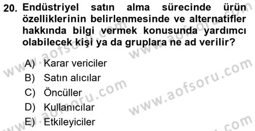 Tur Planlaması ve Yönetimi Dersi 2023 - 2024 Yılı (Vize) Ara Sınav Soruları 20. Soru