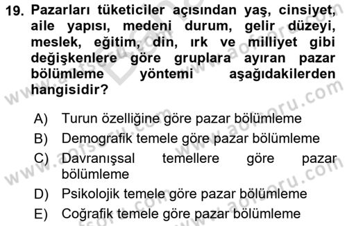 Tur Planlaması ve Yönetimi Dersi 2023 - 2024 Yılı (Final) Dönem Sonu Sınav Soruları 19. Soru