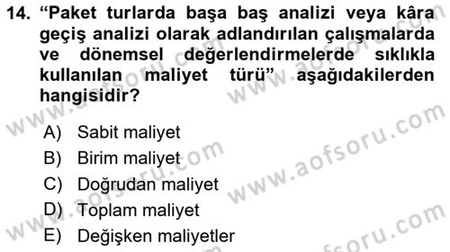 Tur Planlaması ve Yönetimi Dersi 2023 - 2024 Yılı Yaz Okulu Sınav Soruları 14. Soru