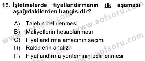 Tur Planlaması ve Yönetimi Dersi 2023 - 2024 Yılı Yaz Okulu Sınav Soruları 15. Soru