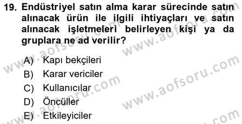 Tur Planlaması ve Yönetimi Dersi 2024 - 2025 Yılı (Vize) Ara Sınav Soruları 19. Soru