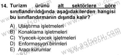 Alternatif Turizm Dersi 2012 - 2013 Yılı (Vize) Ara Sınav Soruları 14. Soru