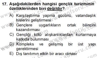 Alternatif Turizm Dersi 2012 - 2013 Yılı (Final) Dönem Sonu Sınav Soruları 17. Soru