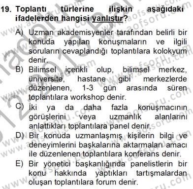 Alternatif Turizm Dersi 2012 - 2013 Yılı (Final) Dönem Sonu Sınav Soruları 19. Soru