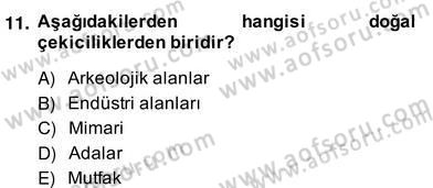 Alternatif Turizm Dersi 2013 - 2014 Yılı (Vize) Ara Sınav Soruları 11. Soru