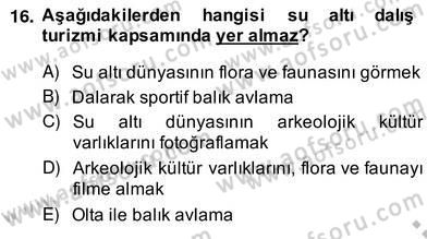 Alternatif Turizm Dersi 2013 - 2014 Yılı (Vize) Ara Sınav Soruları 16. Soru