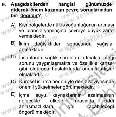 Alternatif Turizm Dersi 2013 - 2014 Yılı (Vize) Ara Sınav Soruları 9. Soru