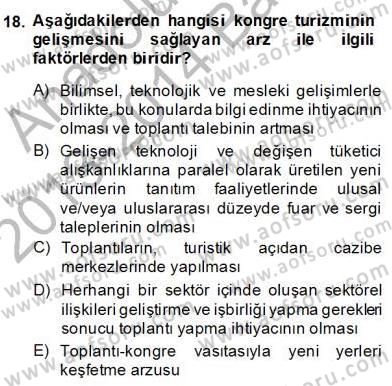 Alternatif Turizm Dersi 2013 - 2014 Yılı (Final) Dönem Sonu Sınav Soruları 18. Soru