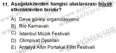 Alternatif Turizm Dersi 2014 - 2015 Yılı (Final) Dönem Sonu Sınav Soruları 11. Soru
