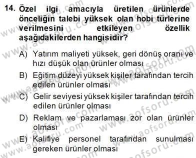 Alternatif Turizm Dersi 2014 - 2015 Yılı (Final) Dönem Sonu Sınav Soruları 14. Soru