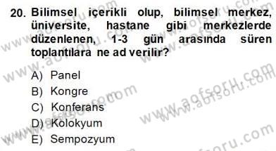 Alternatif Turizm Dersi 2014 - 2015 Yılı (Final) Dönem Sonu Sınav Soruları 20. Soru