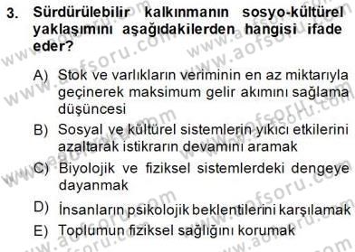 Alternatif Turizm Dersi 2014 - 2015 Yılı (Final) Dönem Sonu Sınav Soruları 3. Soru