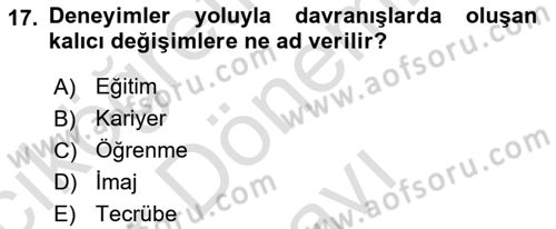 Alternatif Turizm Dersi 2015 - 2016 Yılı (Final) Dönem Sonu Sınav Soruları 17. Soru