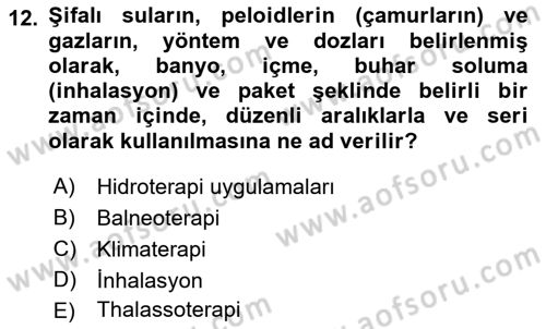 Alternatif Turizm Dersi 2016 - 2017 Yılı (Final) Dönem Sonu Sınav Soruları 12. Soru