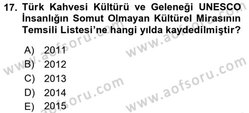 Alternatif Turizm Dersi 2016 - 2017 Yılı (Final) Dönem Sonu Sınav Soruları 17. Soru